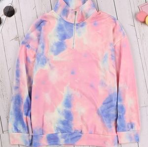 Multi color mock tie dye sweater